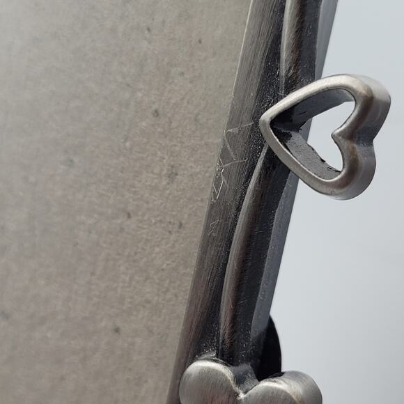 Elsa L. Inc Pewter Hearts & Flowers w/Rhinestones Picture Frames 5x7 Vintage 99' - Picture 6 of 9